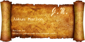 Jakus Marion névjegykártya